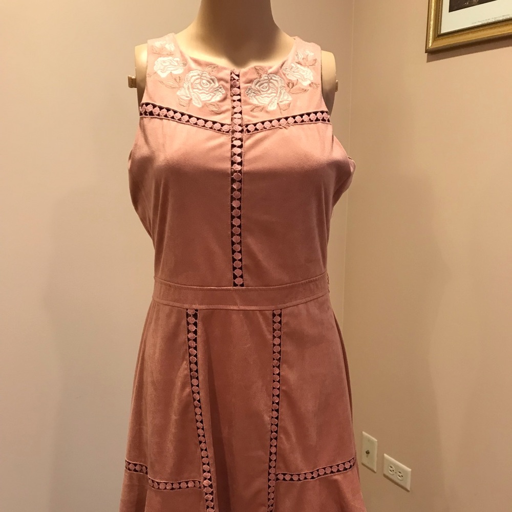 pinkish mauve suede dress